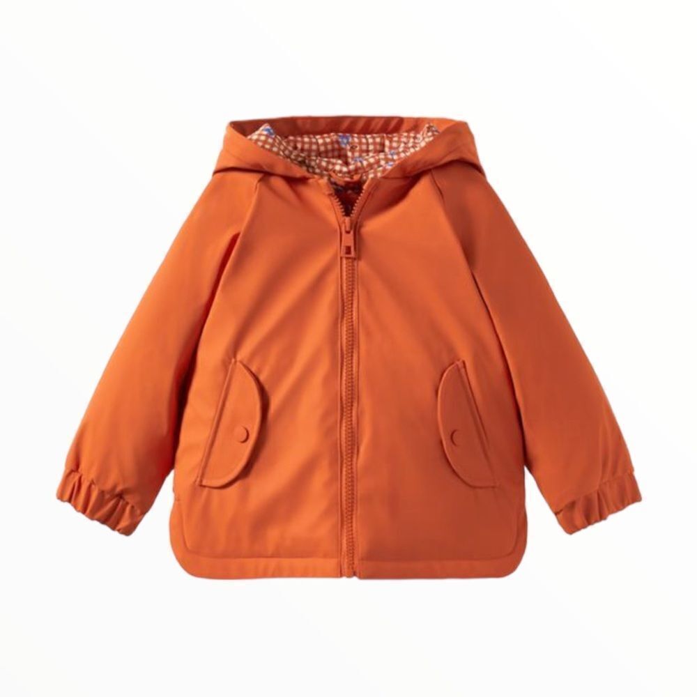 ZARA Kids Orange Rubberized Raincoat NWT Size 18-24M - Picture 2 of 8
